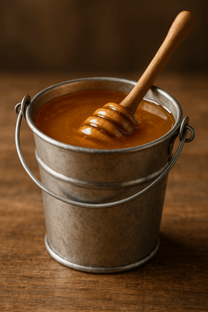 honey in 20l silver bucket
